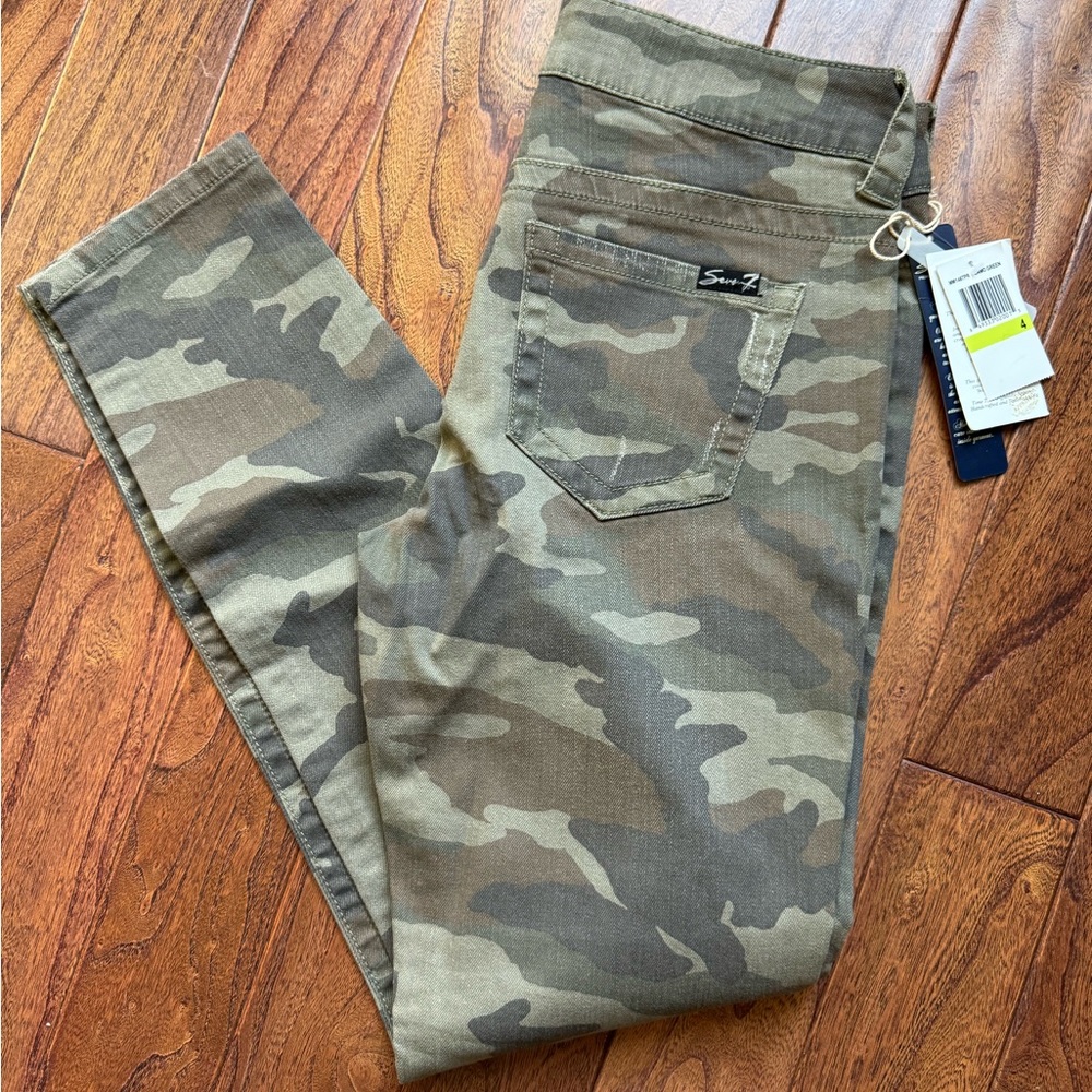 Seven 7 camo green skinny jeans size 4 NWT